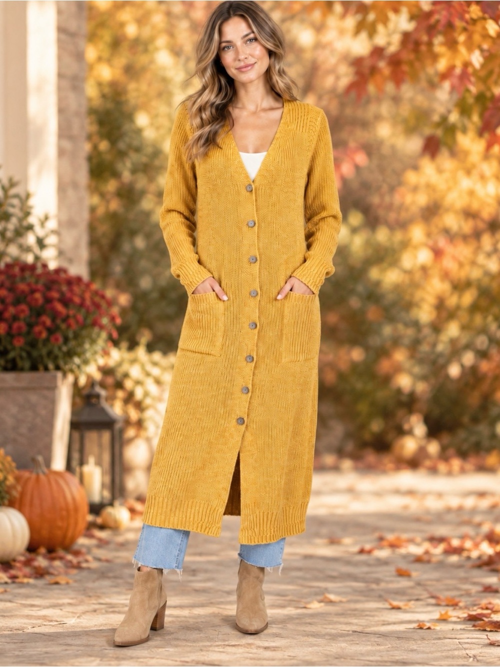 Free People Apricot Yellow Ribbed Knit Crewneck Sweater